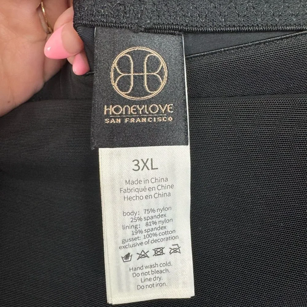 HONEYLOVE | Black Nude Shapewear Shorts High Waist Women’s Size 3XL
